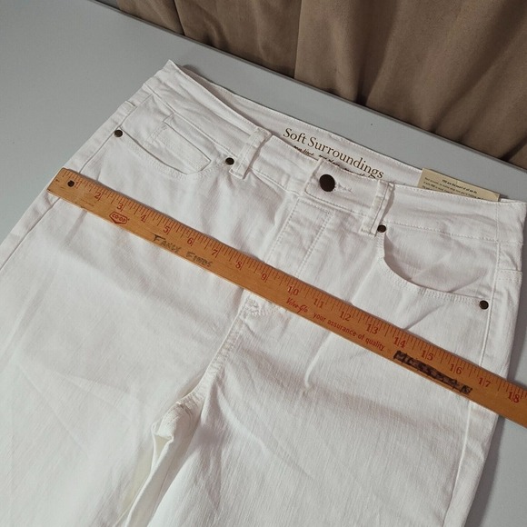 Soft Surroundings Jeans Womens 6T-8T White Triple‎ S Flare Slimming Stretch - Picture 9 of 13